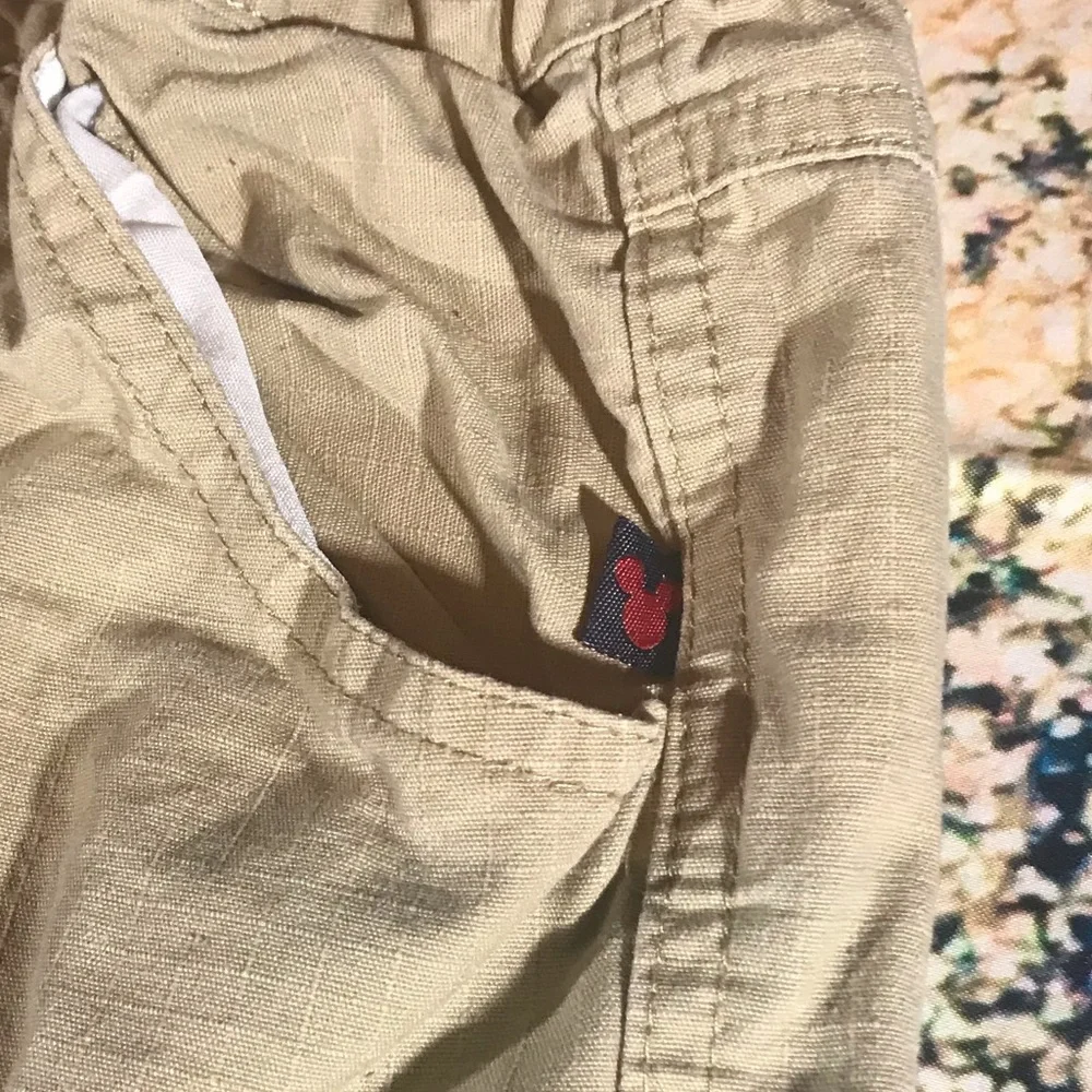 Disney Vintage Mickey Mouse Logo Licensed Khaki Cargo Shorts 5T